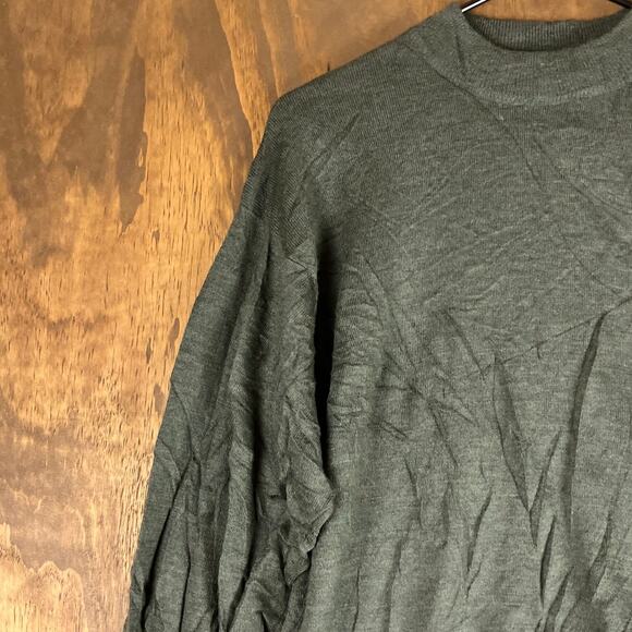 Bachrach Mens Sweater Green Crew Neck 100% Extra Fine Merino Wool Long Sleeve M - Picture 4 of 12
